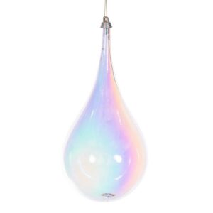 Iridescent Teardrop Ornament – Champange – 4″