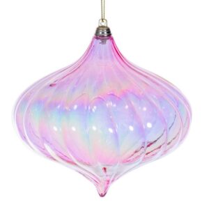 Iridescent Onion Ornament - Pink - 6"