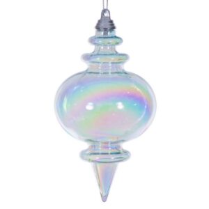 Iridescent Finial Ornament - Baby Blue - 5"
