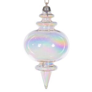Iridescent Finial Ornament - Champagne - 5"