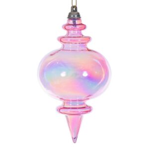 Iridescent Finial Ornament - Pink - 5"