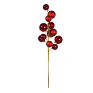 Medium Ball Ornament Spray - Red - 30"