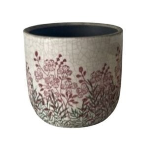 Crackle Planter - Green/Fuchsia - 5.5"