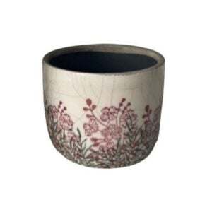 Crackle Planter - Green/Fuchsia - 4"
