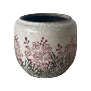 Crackle Planter Jar - Green/Fuchsia - 5.5"