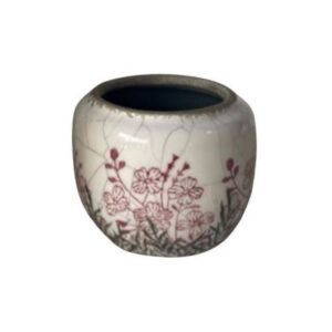 Crackle Planter Jar - Green/Fuchsia - 3.5"