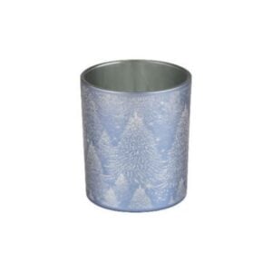 Tree Votive Holder - Blue/Silver - 3"