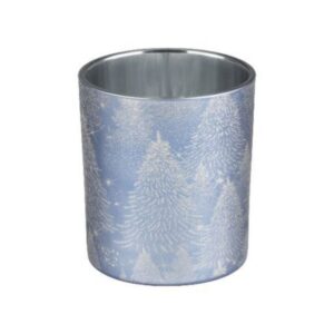 Tree Votive Holder - Blue/Silver - 4"