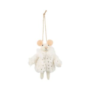 Plush Coat Mouse Ornament - 5"