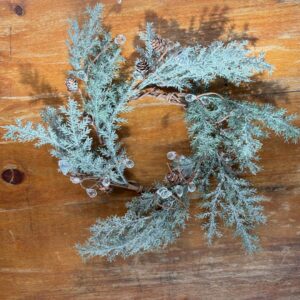 Frost Pinecone Candlering - 6.5"