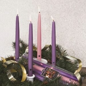 Advent Multicolor Taper Candles - Colonial Candle® - 12" - 4 Pack