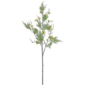 Cedar Spray with Bells - Gold/Green - 40"