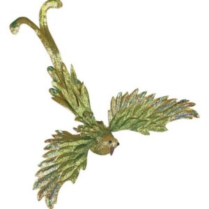 Glitter Hummingbird Ornament Clip - Green/Gold - 13"