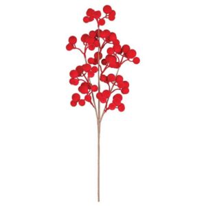 Flocked Berry Spray - Red - 24"