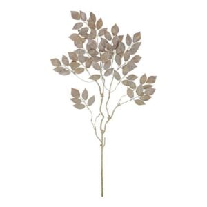 Glittered Mulberry Leaf Spray - Brown/Gold - 36"