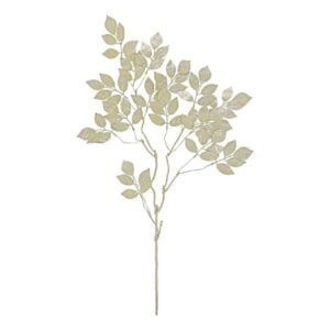 Glittered Mulberry Leaf Spray - Champange - 36"