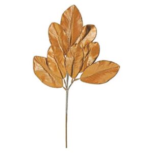 Glittered Edge Metallic Leaf Spray – Copper – 24″