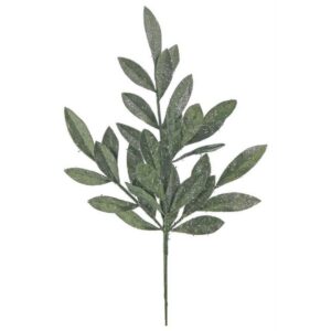 Glitter Bay Leaf Spray - Green - 20.5"
