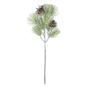 Bottlebrush Pine Spray with Cones - Frosted Green - 18"