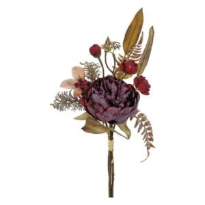 Harvest Peony & Foliage Bundle - Plum - 12"