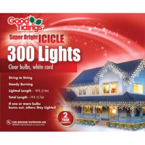 300 Light Super Bright Icicle String Light - Clear - 19'