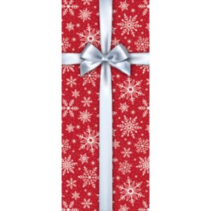 Snowflakes Door Panel - Red/White - 30" x 72"
