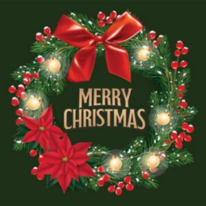 ” Merry Christmas Wreath Garage Door Panel – 8′ x 7′”