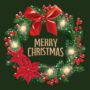 ” Merry Christmas Wreath Garage Door Panel – 8′ x 7′”