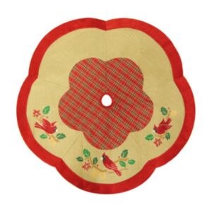Cardinals Treeskirt - Red/Cream/Green - 48"