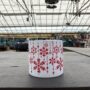 Cement Snowflake Planter - Red/White - 6"