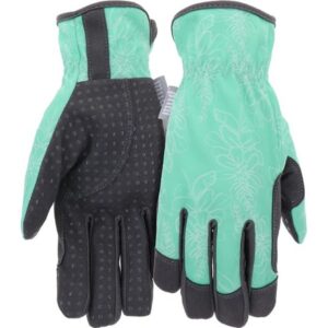 Floral Silicone Dot Glove - Mud Glove - Mint - SM/MD