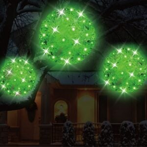 50 LED Sphere Twinkle Lights - Green/Green