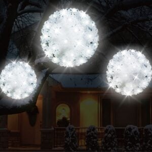 50 LED Sphere Twinkle Lights - Pure White/White