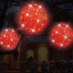 50 LED Sphere Twinkle Lights - Red/Red