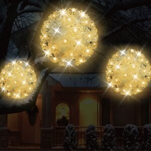 50 LED Sphere Twinkle Lights - Warm White/White