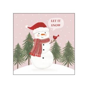 Snowman in Rose Beverage Napkins - Paperproducts Design - 5" x 5"