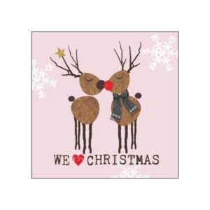 We Love Christmas Beverage Napkins - Paperproducts Design - 5" x 5"