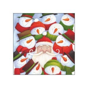 Santa's Circle Beverage Napkins - Paperproducts Design - 5" x 5"