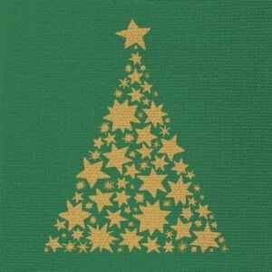 Tree on Canvas Beverage Napkins - Paperproducts Design - Green - 5" x 5"