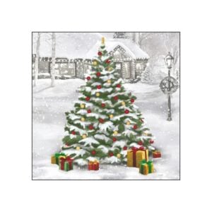 Tree Aglow Beverage Napkins - Paperproducts Design - 5" x 5"