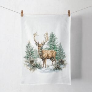 Winter Stag Kitchen Towel - Paperproducts Design - 19.5" x 27.5"
