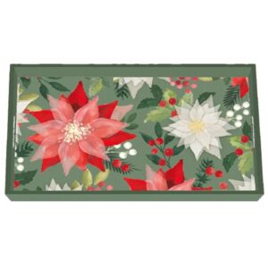 Merry Poinsettia Vanity Tray - Paperproducts Design - 12.25" x 7"