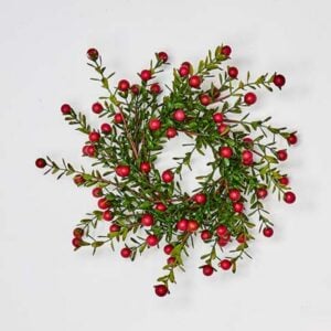 Boxwood & Berry Candle Ring - 4.25"