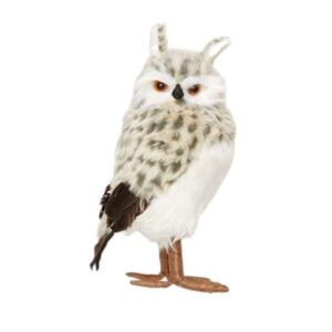 Standing Spotted Snow Owl - 14"