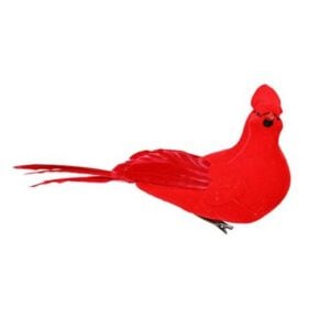 Cardinal with Metal Clip - Red - 5"
