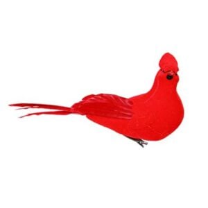 Cardinal with Metal Clip - Red - 7"