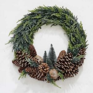 Pinecones Trees Cedar Wreath - 17"