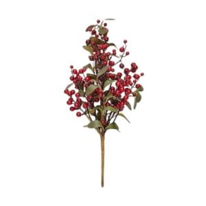 Red Berries & Green Leaves Bush - 20"