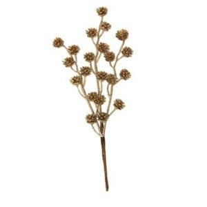 Glitter Pinecone Branch - Gold - 12"