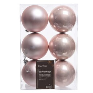 Shatterproof Bauble Mix – Blush Pink – 6 Pack